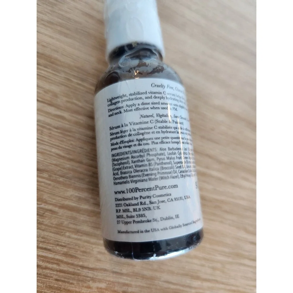 SEALED 100% PURE Vitamin C Face Serum‎ Anti Aging Facial Moisturizer Vegan 1 oz